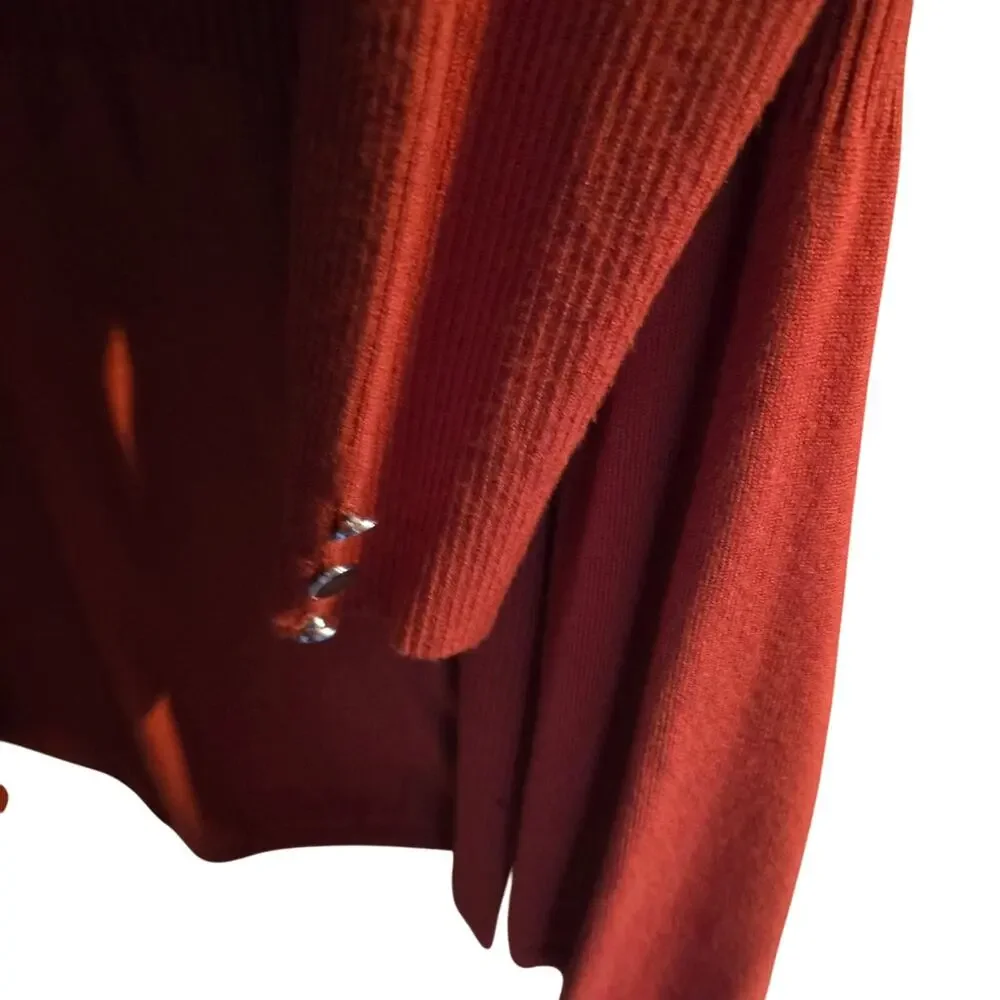 Women's Cardigan sweater size small, burnt orange - Picture 7 of 7